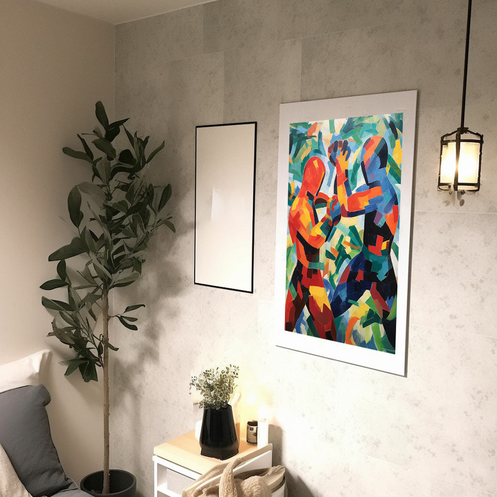 ボクシングのアートポスター廊下配置イメージ