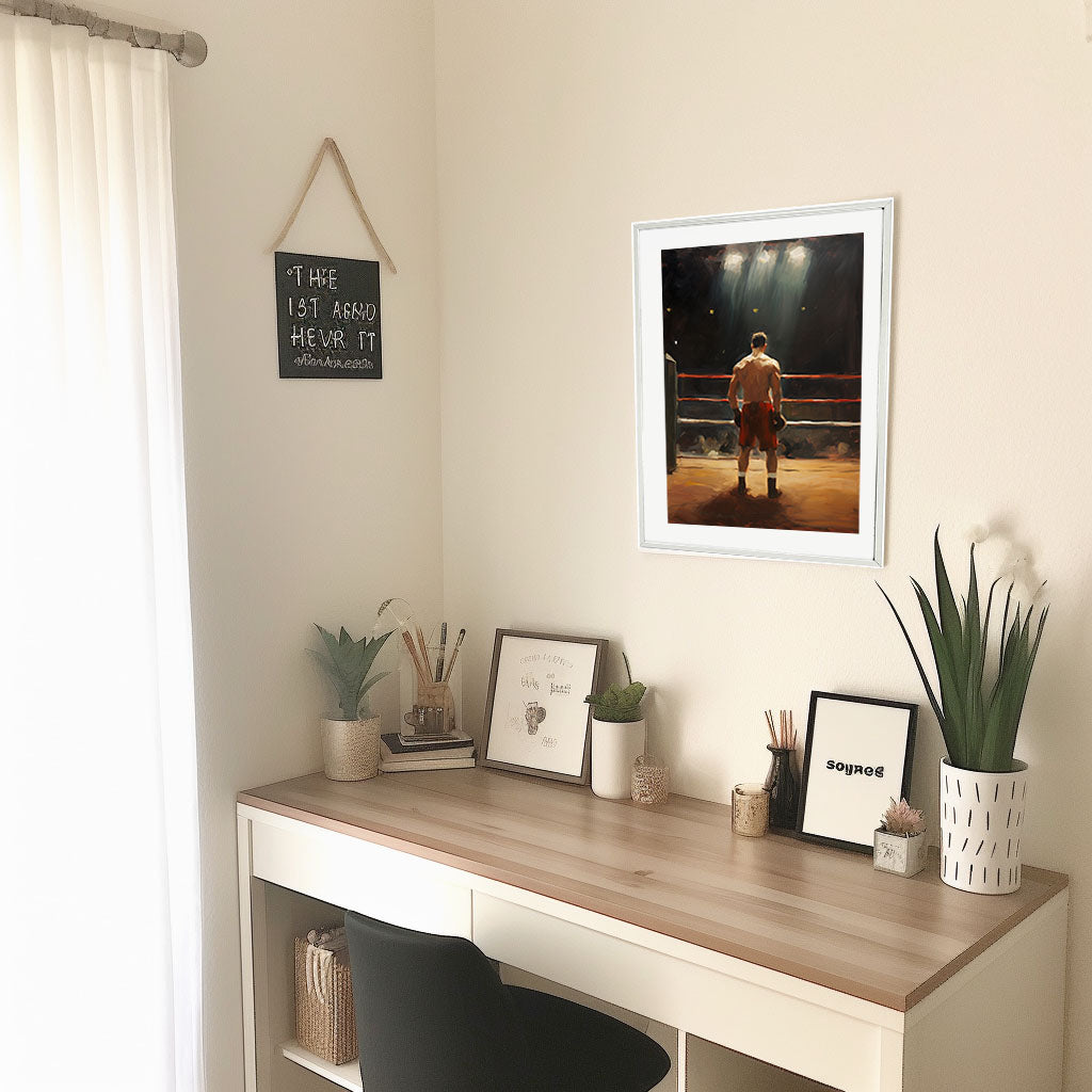 ボクシングのアートポスター机配置イメージ