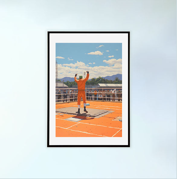 ボクシングのアートポスター黒フレームあり