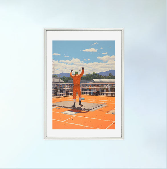 ボクシングのアートポスター銀フレームあり