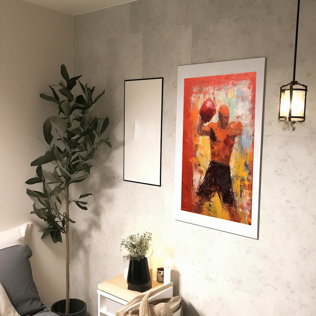 ボクシングのアートポスター廊下配置イメージ