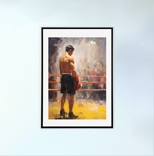 ボクシングのアートポスター黒フレームあり