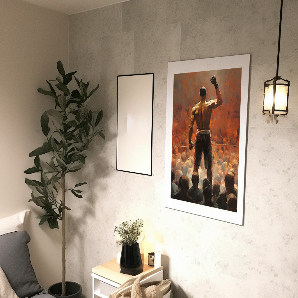 ボクシングのアートポスター廊下配置イメージ