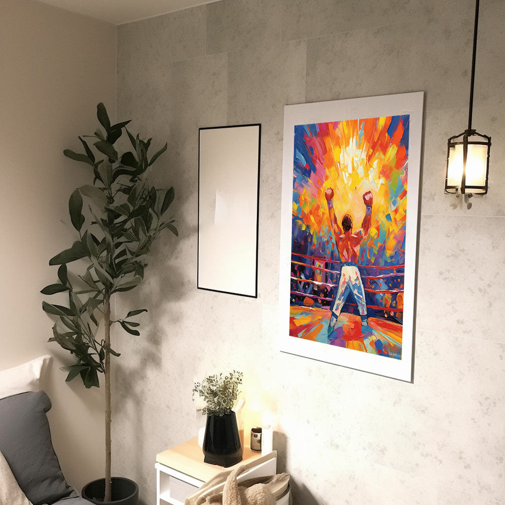 ボクシングのアートポスター廊下配置イメージ