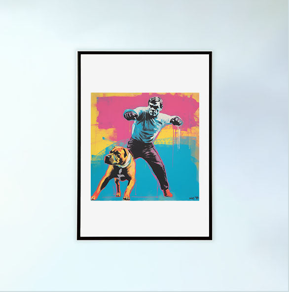 ボクシングのアートポスター黒フレームあり