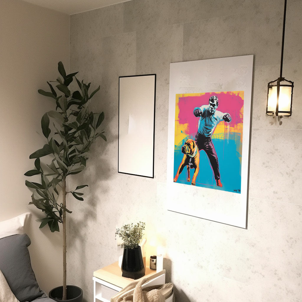 ボクシングのアートポスター廊下配置イメージ