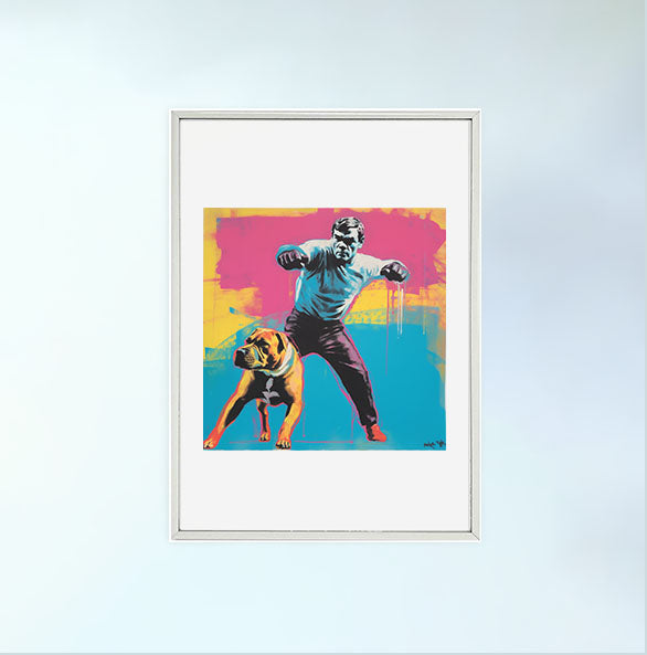 ボクシングのアートポスター銀フレームあり