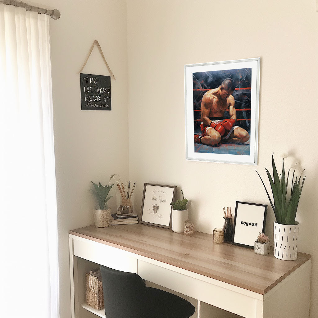 ボクシングのアートポスター机配置イメージ