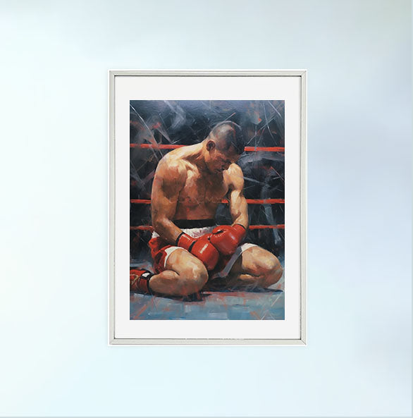 ボクシングのアートポスター銀フレームあり