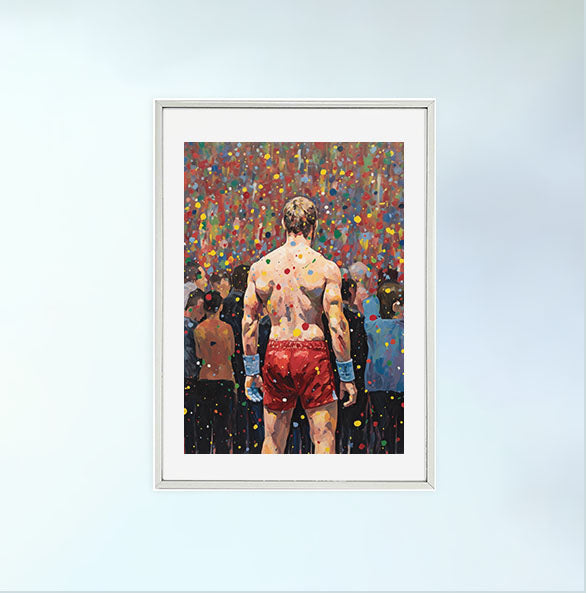 ボクシングのアートポスター銀フレームあり