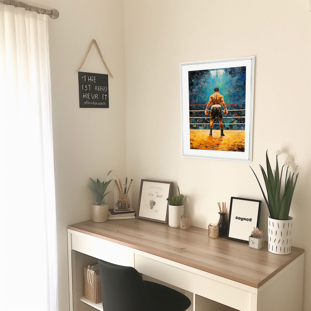 ボクシングのアートポスター机配置イメージ