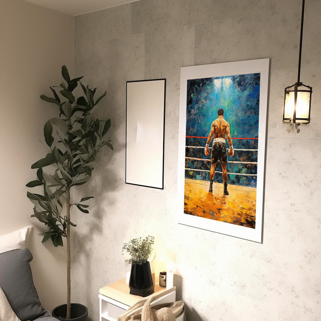 ボクシングのアートポスター廊下配置イメージ