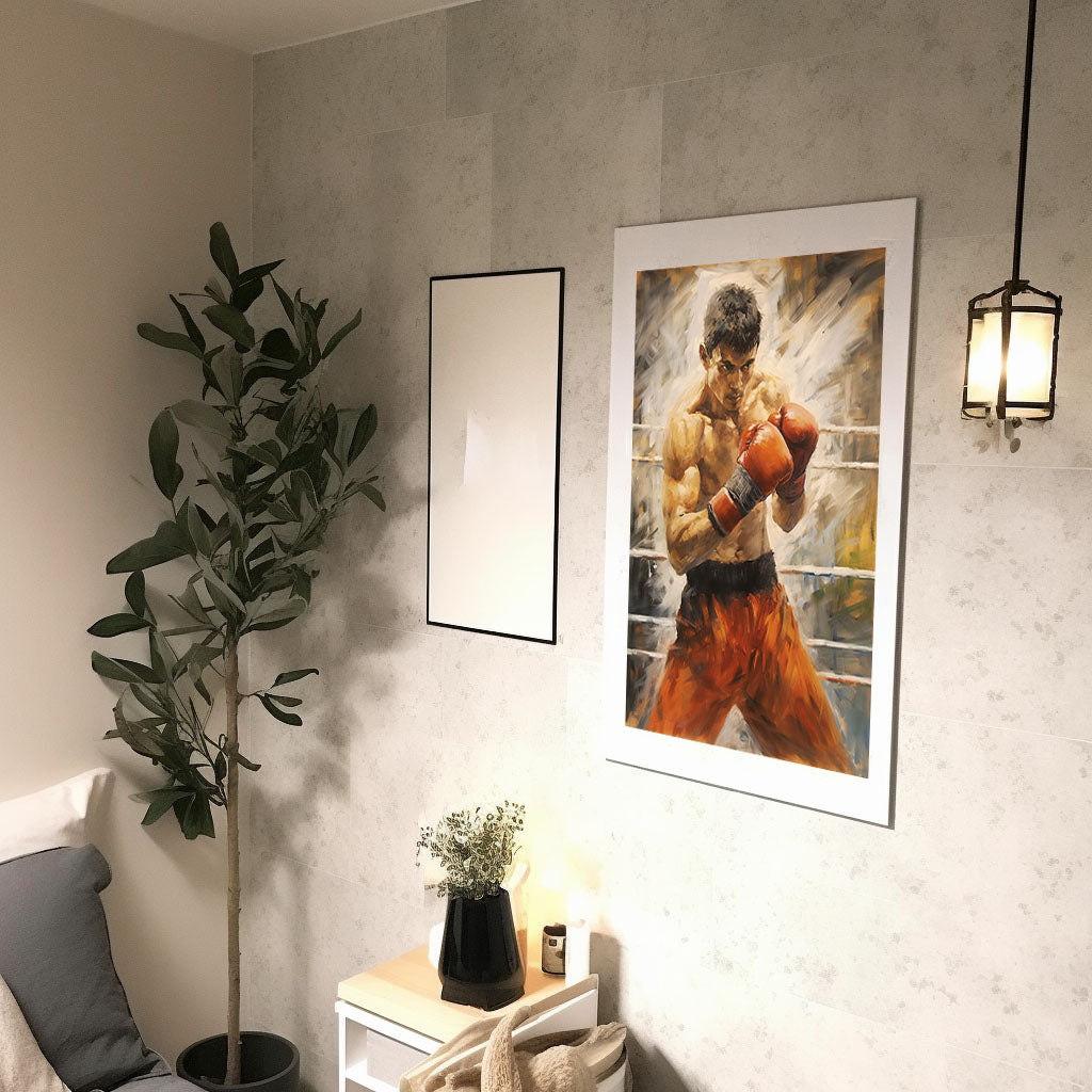 ボクシングのアートポスター廊下配置イメージ
