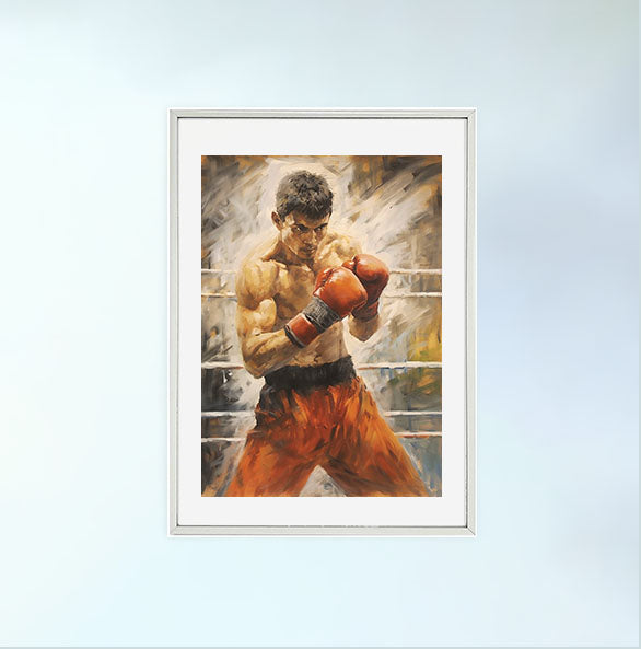 ボクシングのアートポスター銀フレームあり