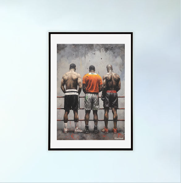 ボクシングのアートポスター黒フレームあり