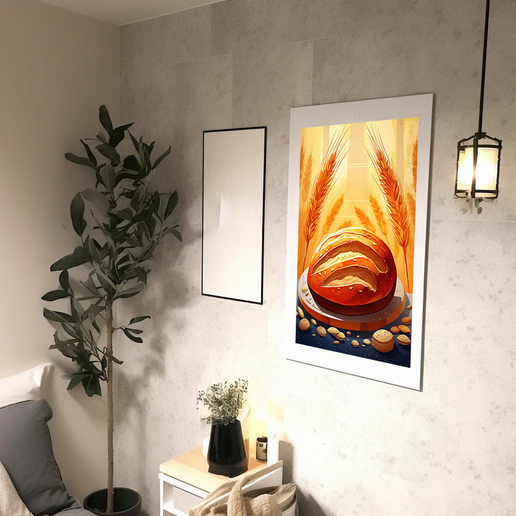 パンのアートポスター廊下配置イメージ