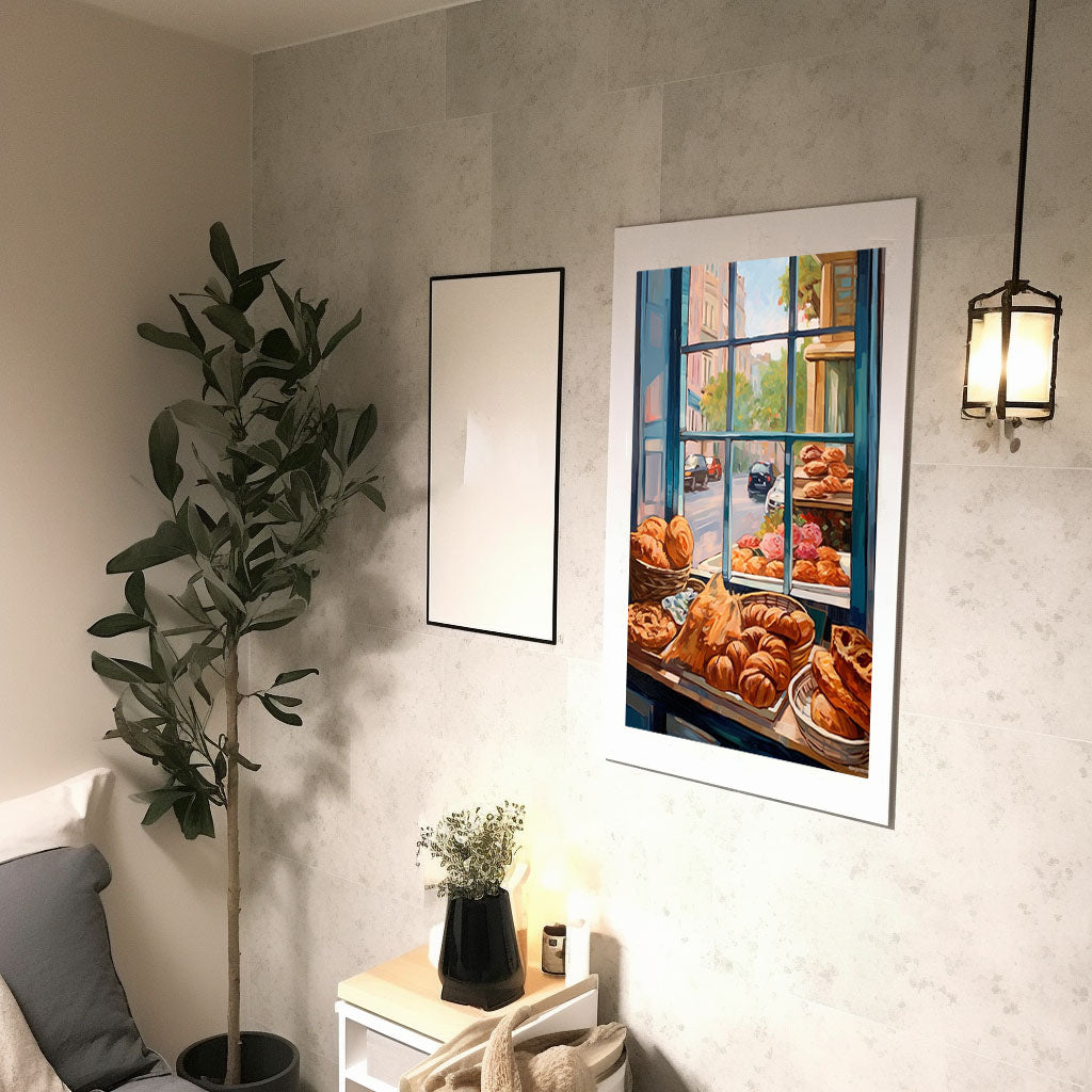 パンのアートポスター廊下配置イメージ