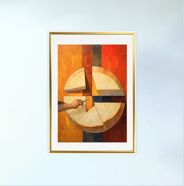 パンのアートポスター金フレームあり