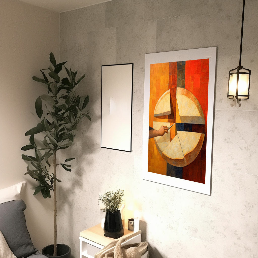 パンのアートポスター廊下配置イメージ