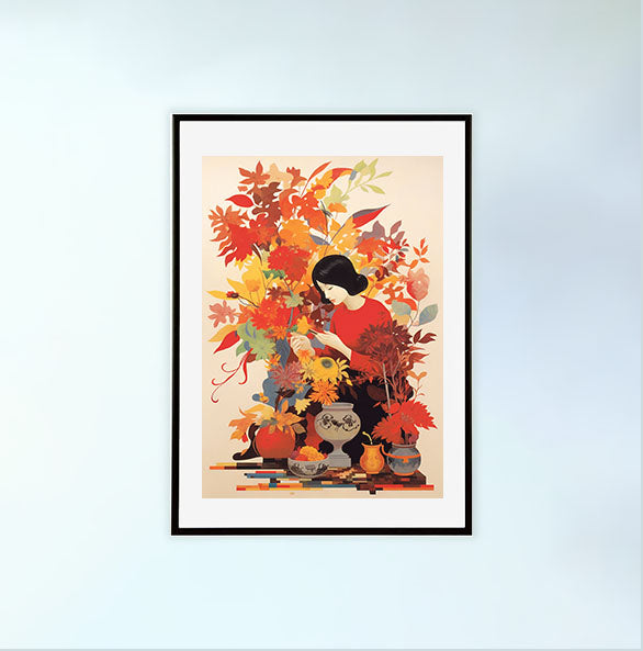 パンのアートポスター黒フレームあり