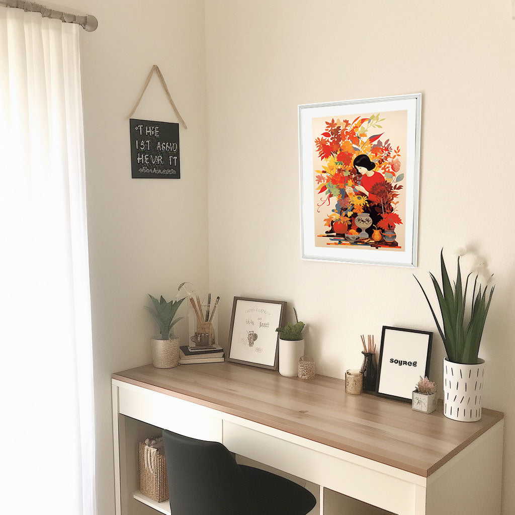 パンのアートポスター机配置イメージ