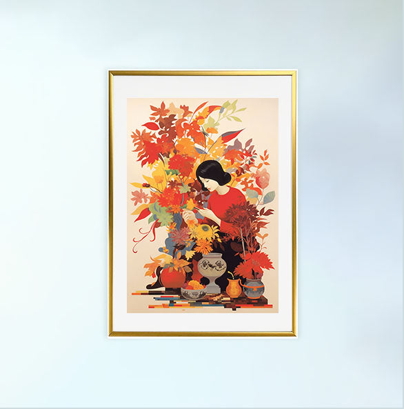 パンのアートポスター金フレームあり