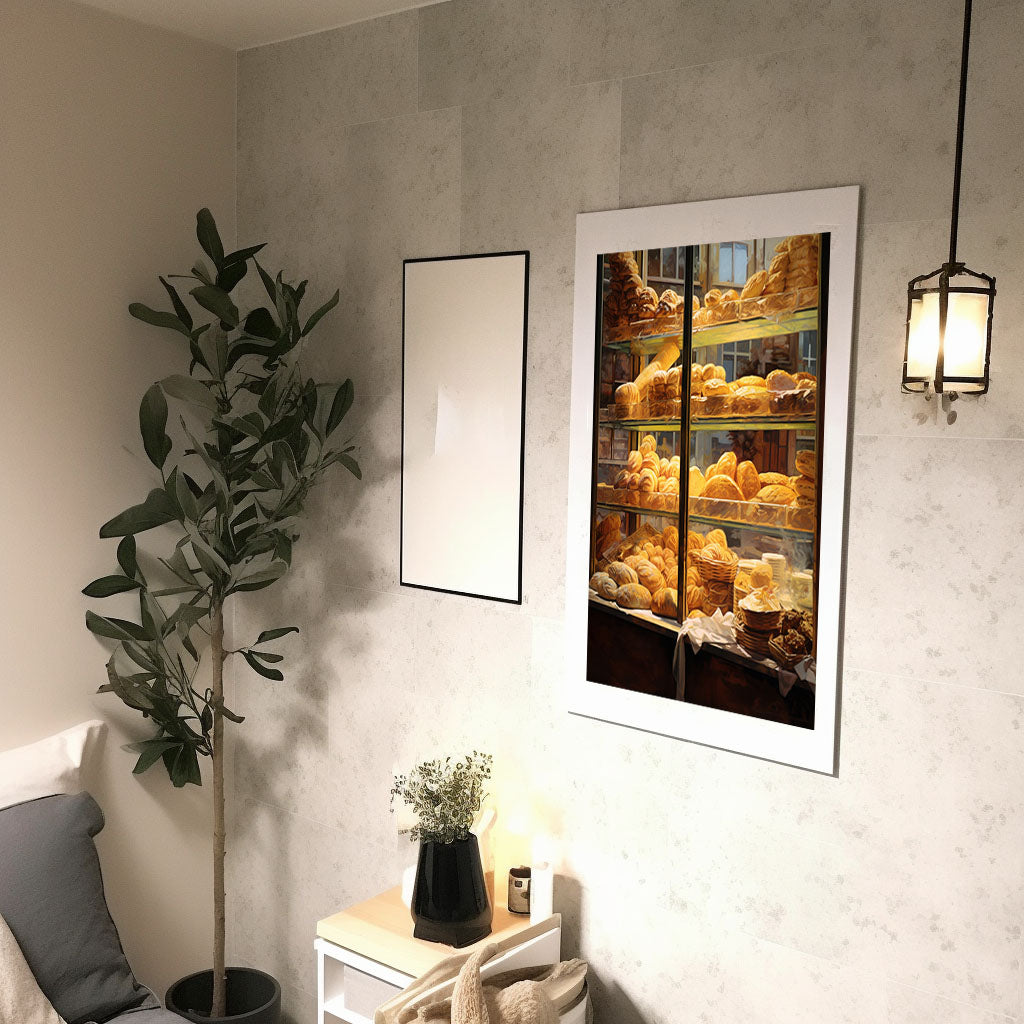パンのアートポスター廊下配置イメージ