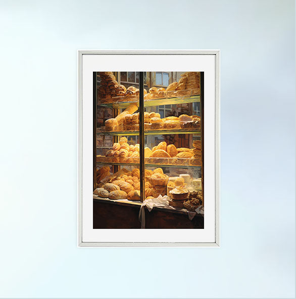 パンのアートポスター銀フレームあり
