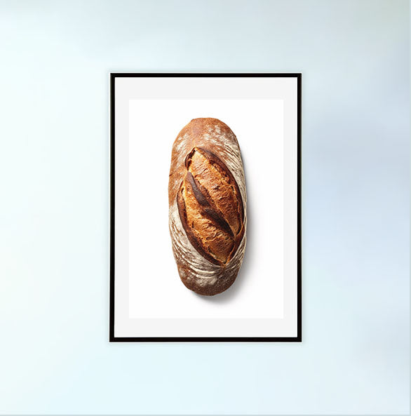 パンのアートポスター黒フレームあり