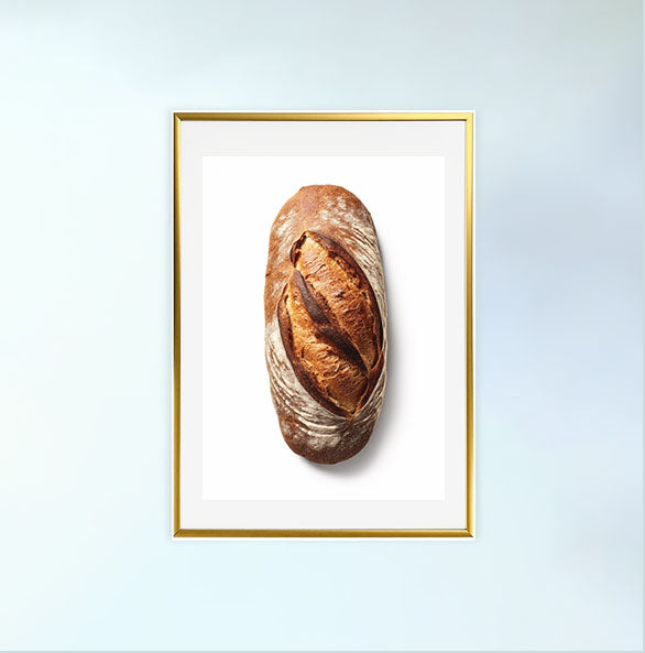 パンのアートポスター金フレームあり