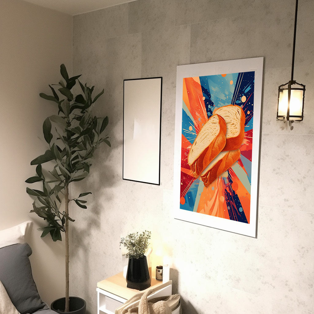 パンのアートポスター廊下配置イメージ