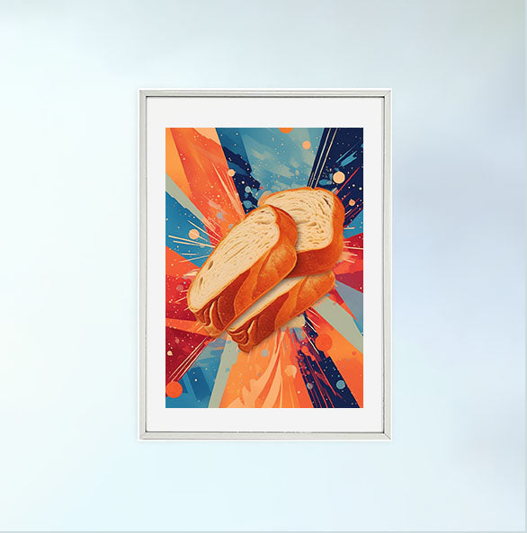 パンのアートポスター銀フレームあり