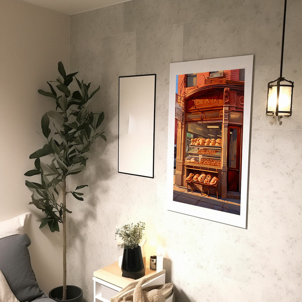 パンのアートポスター廊下配置イメージ