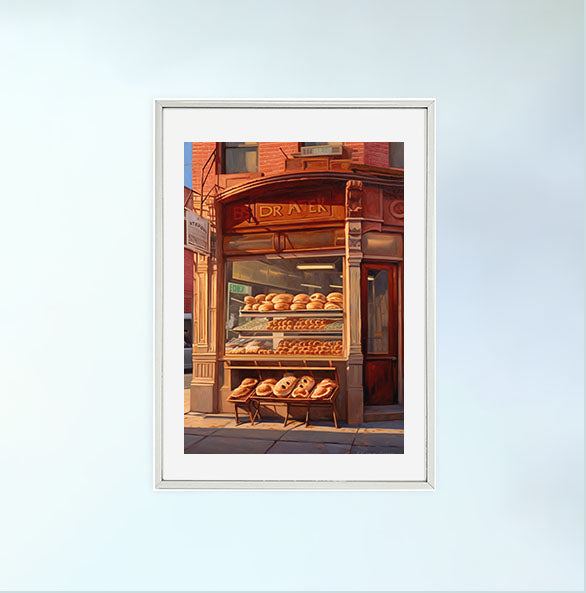 パンのアートポスター銀フレームあり