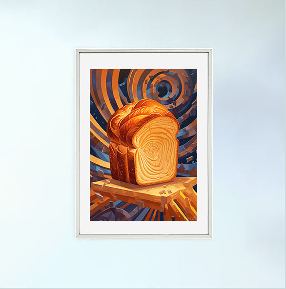 パンのアートポスター銀フレームあり