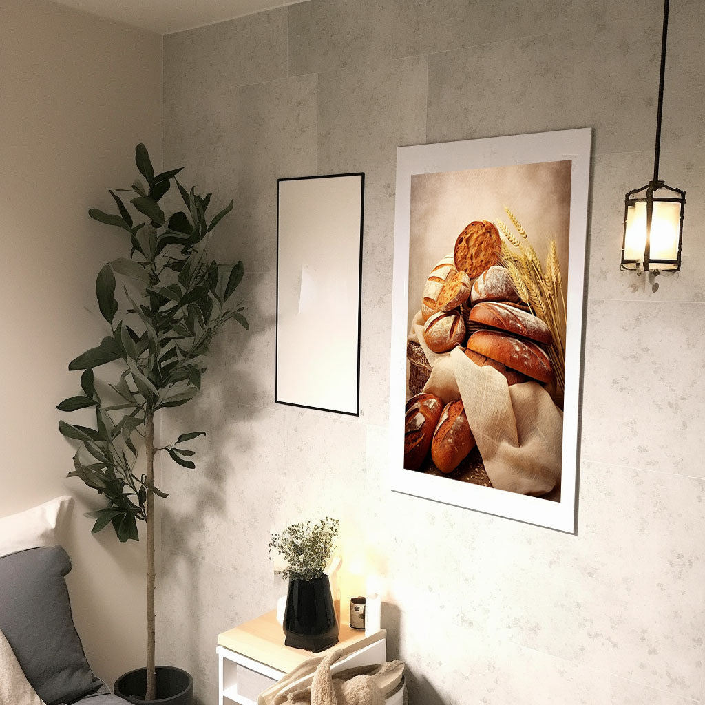 パンのアートポスター廊下配置イメージ