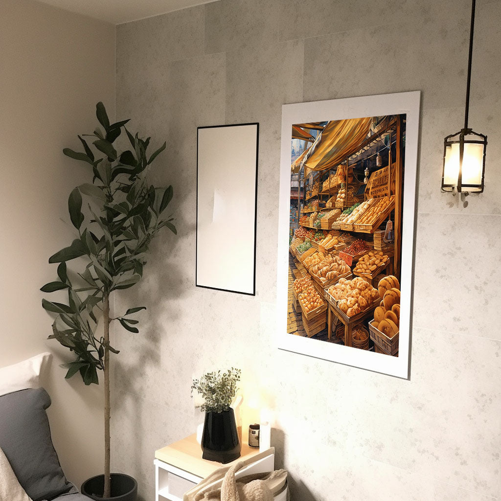 パンのアートポスター廊下配置イメージ