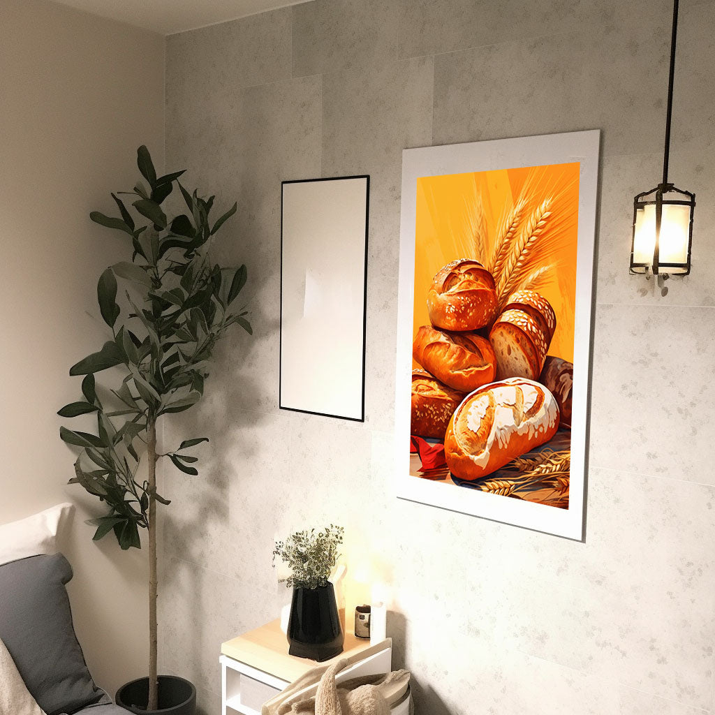 パンのアートポスター廊下配置イメージ