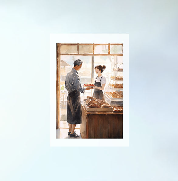 パンのアートポスター原画のみ設置イメージ
