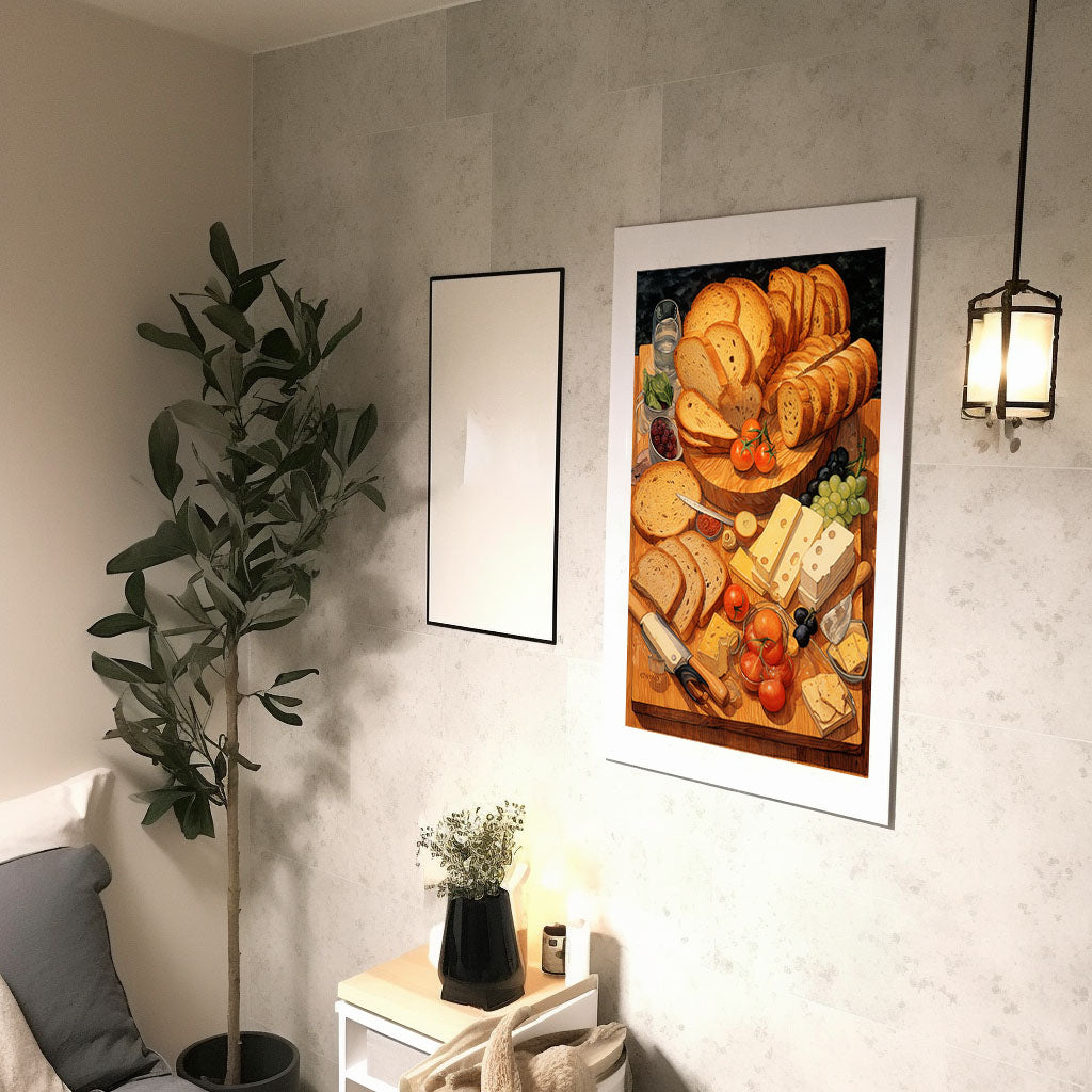 パンのアートポスター廊下配置イメージ