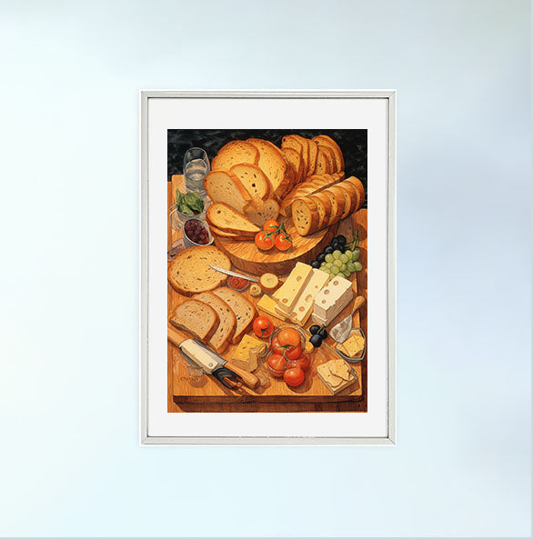 パンのアートポスター銀フレームあり