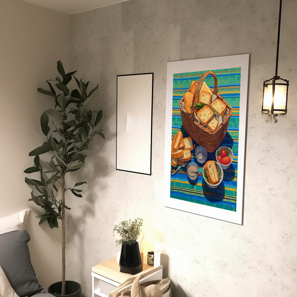 パンのアートポスター廊下配置イメージ