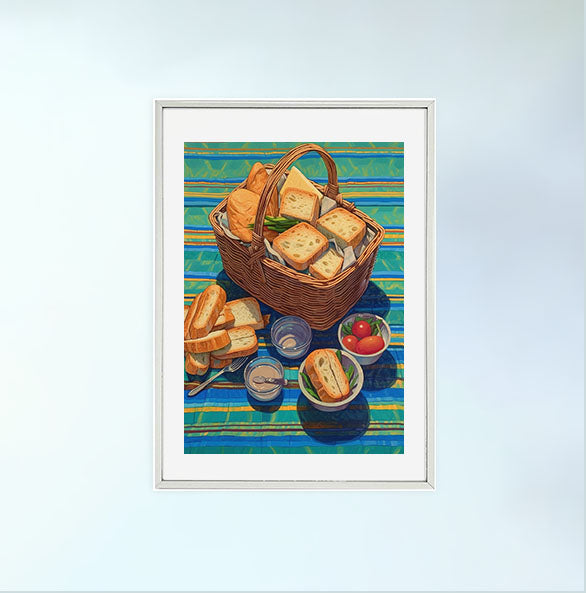 パンのアートポスター銀フレームあり