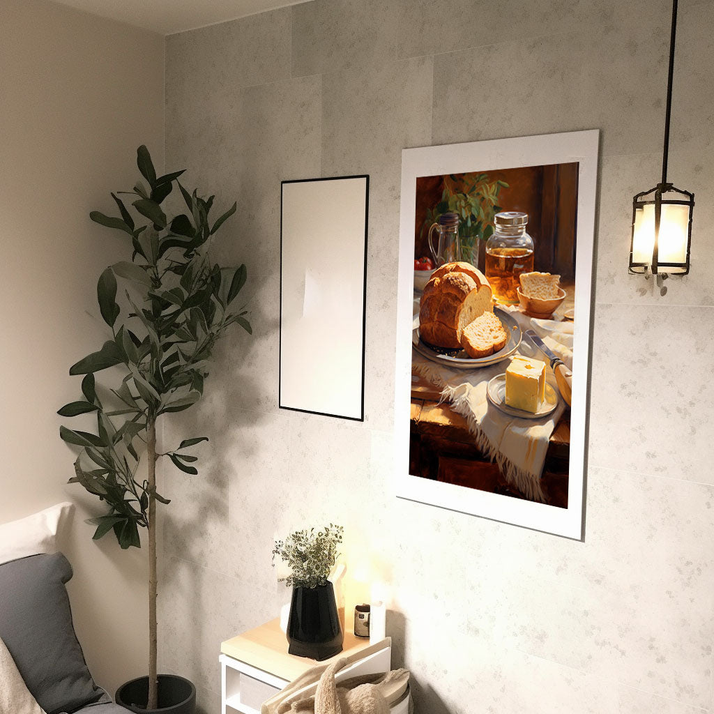 パンのアートポスター廊下配置イメージ