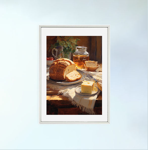 パンのアートポスター銀フレームあり