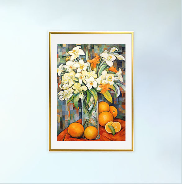 パンのアートポスター金フレームあり