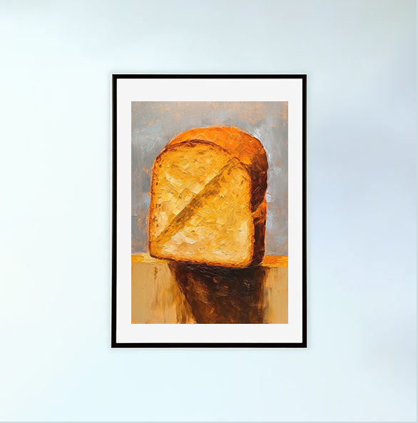 パンのアートポスター黒フレームあり