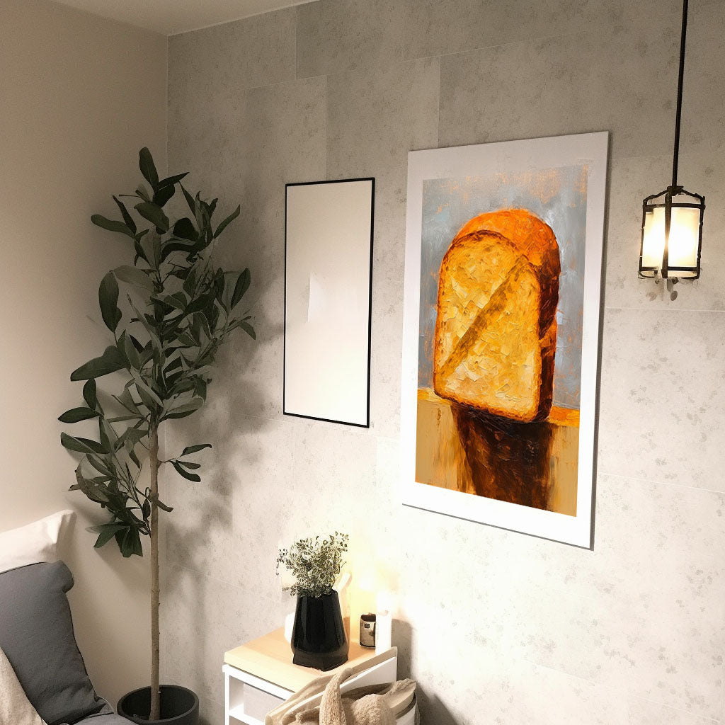 パンのアートポスター廊下配置イメージ