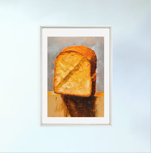 パンのアートポスター銀フレームあり