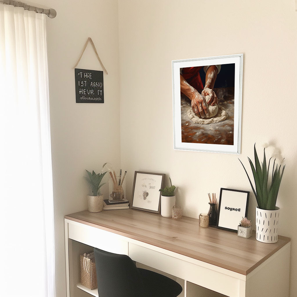 パンのアートポスター机配置イメージ